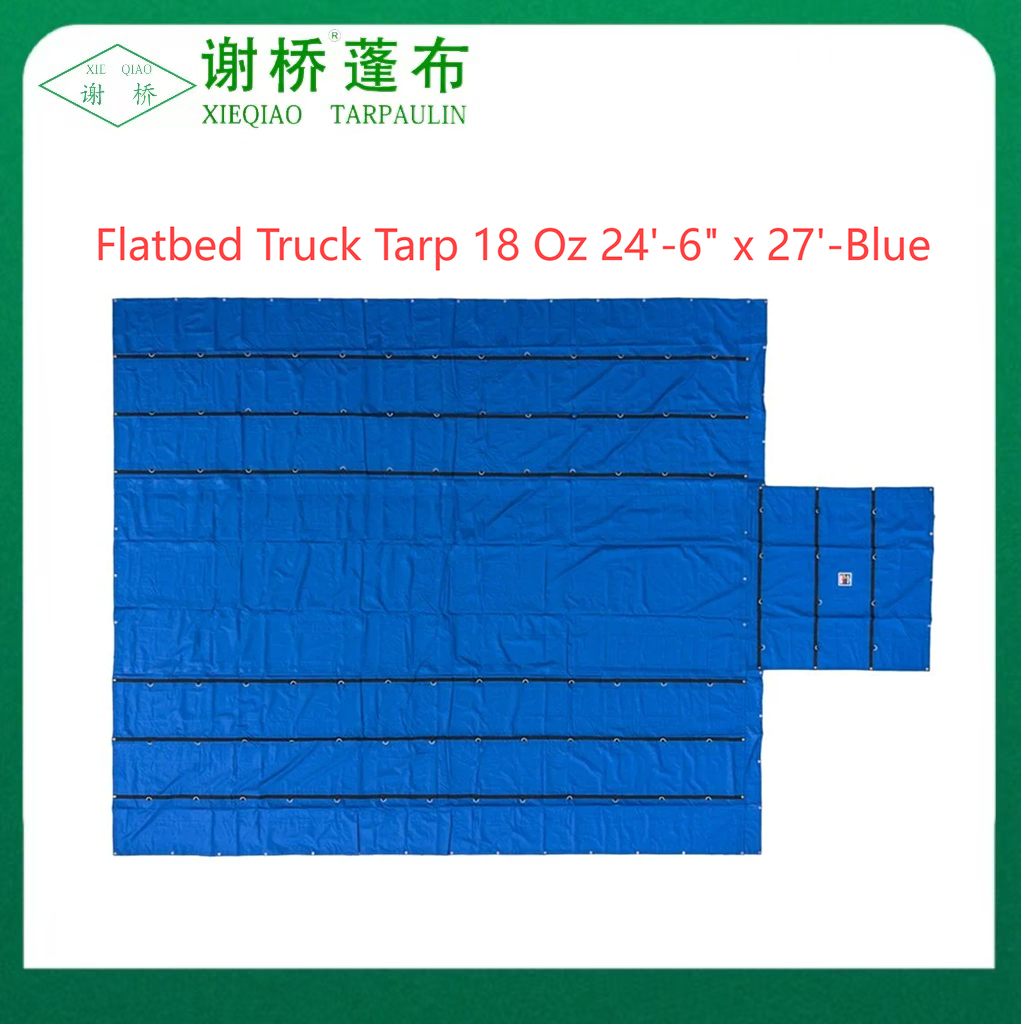 18oz plochý nákladný plachta 24 "-6" "x27" (8 "kvapka) -blue