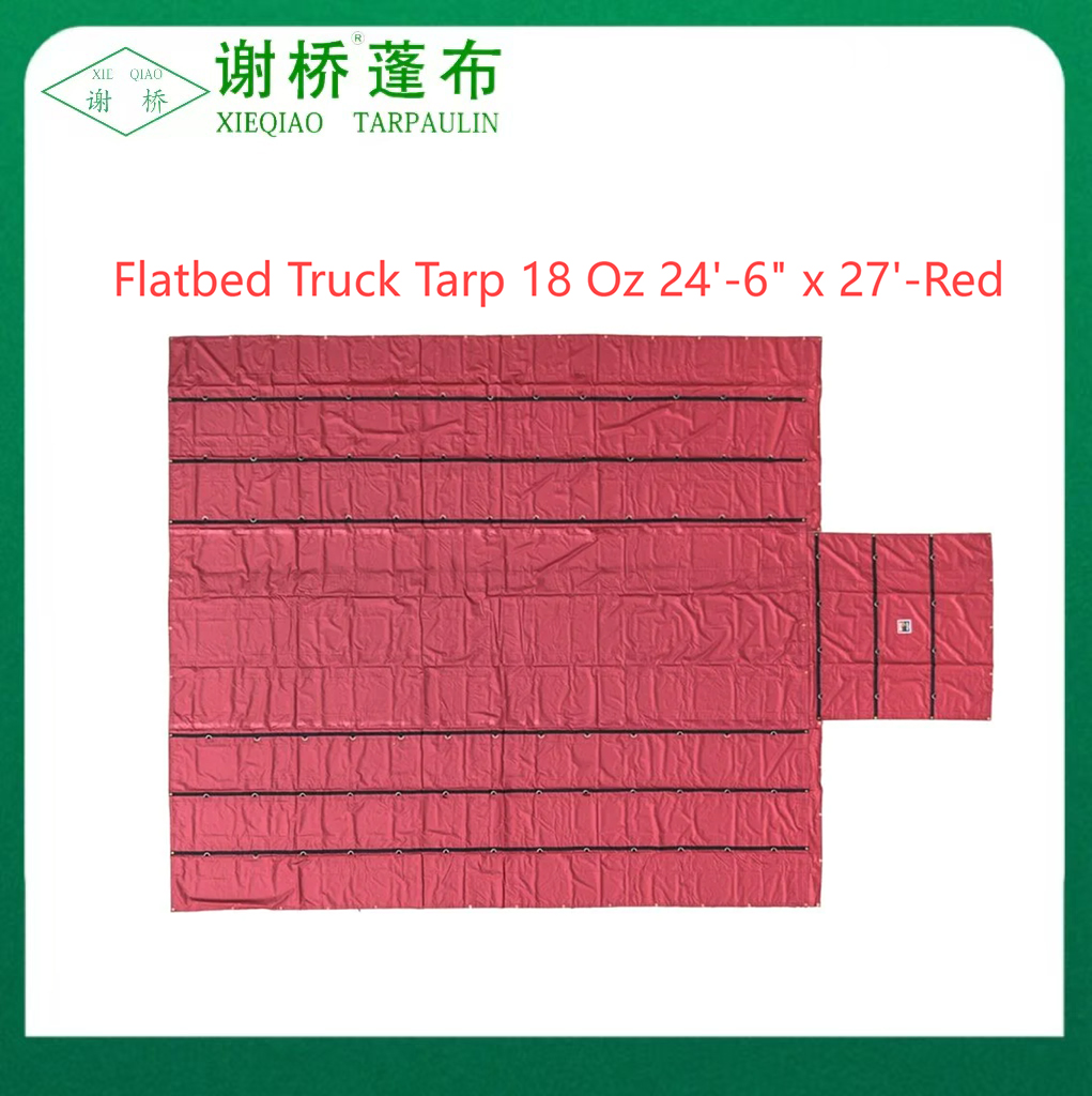 18oz plochý nákladný plachta 24 "-6" "x27" (8 "kvapka) -Red